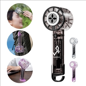 Transparent Ice Cooling Handheld Fan with Hook
